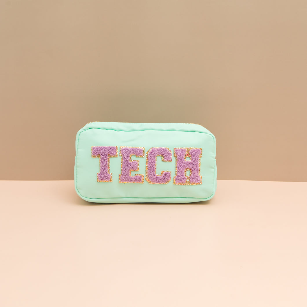 Small Travel Pouch Tech Mint/ Lilac