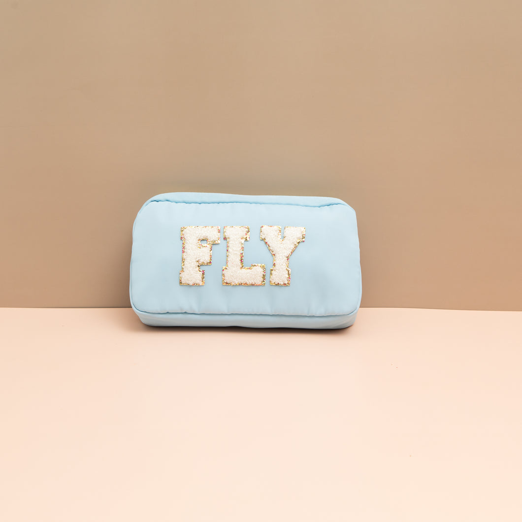 Small Travel Pouch FLY Blue/ White