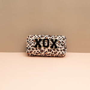 Small Travel Pouch XOX Leopard/ Black
