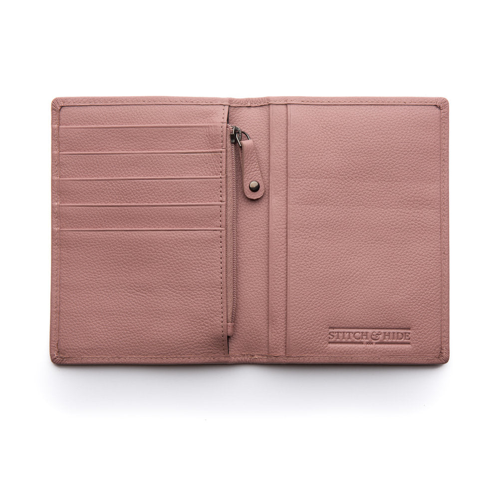 Stitch & Hide Atlas Passport Holder - Dusty Rose