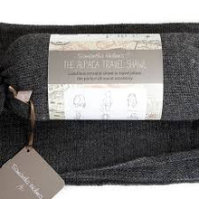 Load image into Gallery viewer, Alpaca Travel Shawl + Pillow Charcoal
