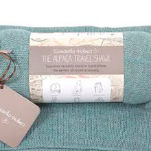 Load image into Gallery viewer, Alpaca Travel Shawl + Pillow Aquamarine
